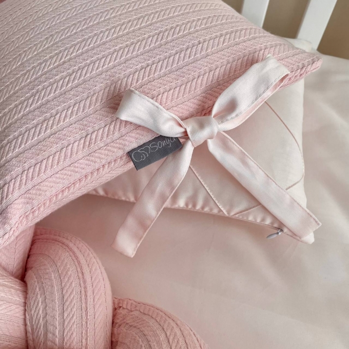 Set lenjerie patut bebe Velvet roz (10)